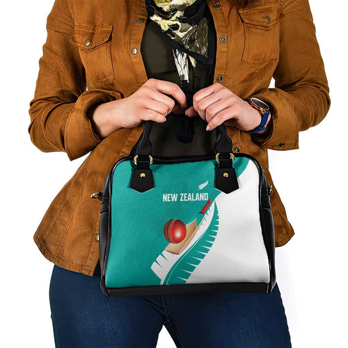 New Zealand Cricket Shoulder Handbag Kiwi Birds Haka Dance Turquoise Fern Sporty Style