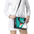 New Zealand Cricket Shoulder Handbag Kiwi Birds Haka Dance Turquoise Fern Sporty Style