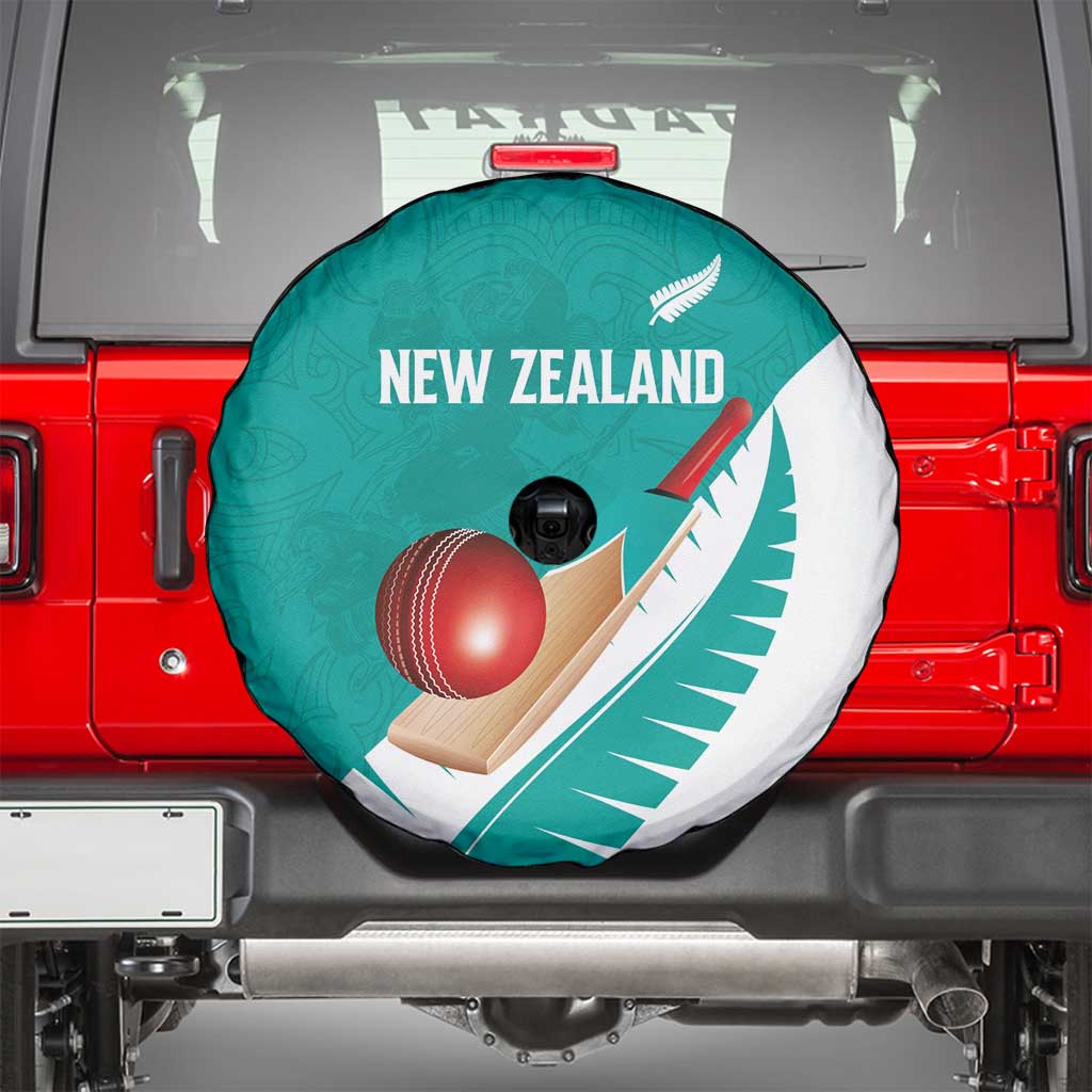 New Zealand Cricket Spare Tire Cover Kiwi Birds Haka Dance Turquoise Fern Sporty Style
