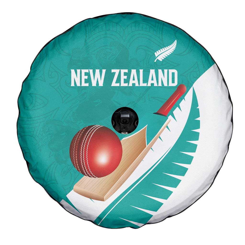 New Zealand Cricket Spare Tire Cover Kiwi Birds Haka Dance Turquoise Fern Sporty Style