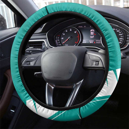 New Zealand Cricket Steering Wheel Cover Kiwi Birds Haka Dance Turquoise Fern Sporty Style