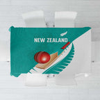 New Zealand Cricket Tablecloth Kiwi Birds Haka Dance Turquoise Fern Sporty Style