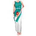 Custom New Zealand Cricket Tank Maxi Dress Kiwi Birds Haka Dance Turquoise Fern Sporty Style