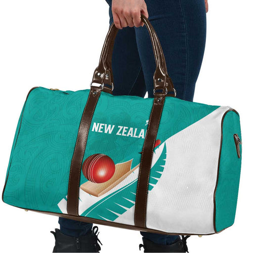 New Zealand Cricket Travel Bag Kiwi Birds Haka Dance Turquoise Fern Sporty Style
