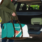 New Zealand Cricket Travel Bag Kiwi Birds Haka Dance Turquoise Fern Sporty Style