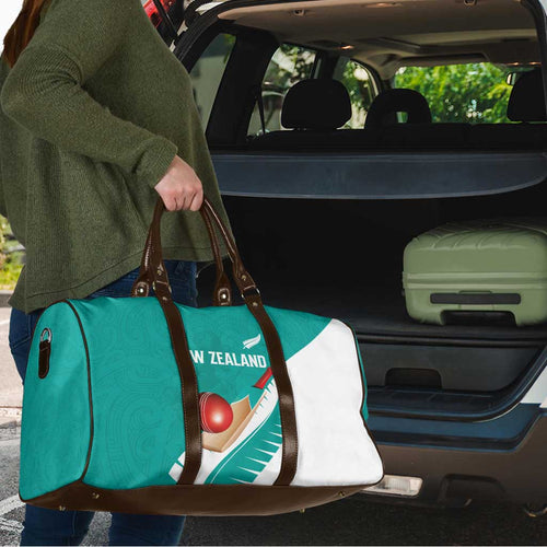 New Zealand Cricket Travel Bag Kiwi Birds Haka Dance Turquoise Fern Sporty Style