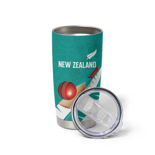 Custom New Zealand Cricket Tumbler Cup Kiwi Birds Haka Dance Turquoise Fern Sporty Style