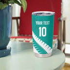 Custom New Zealand Cricket Tumbler Cup Kiwi Birds Haka Dance Turquoise Fern Sporty Style