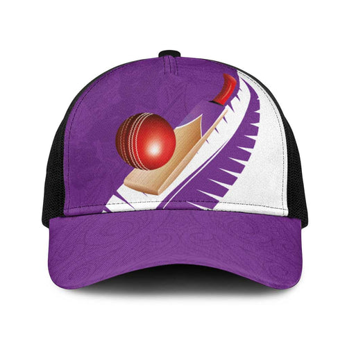 New Zealand Cricket Baseball Net Cap Kiwi Birds Haka Dance Purple Fern Sporty Style