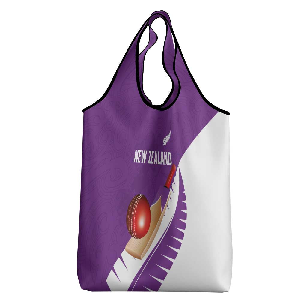 New Zealand Cricket Grocery Bag Kiwi Birds Haka Dance Purple Fern Sporty Style