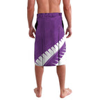 Custom New Zealand Cricket Lavalava Kiwi Birds Haka Dance Purple Fern Sporty Style