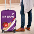 New Zealand Cricket Luggage Cover Kiwi Birds Haka Dance Purple Fern Sporty Style