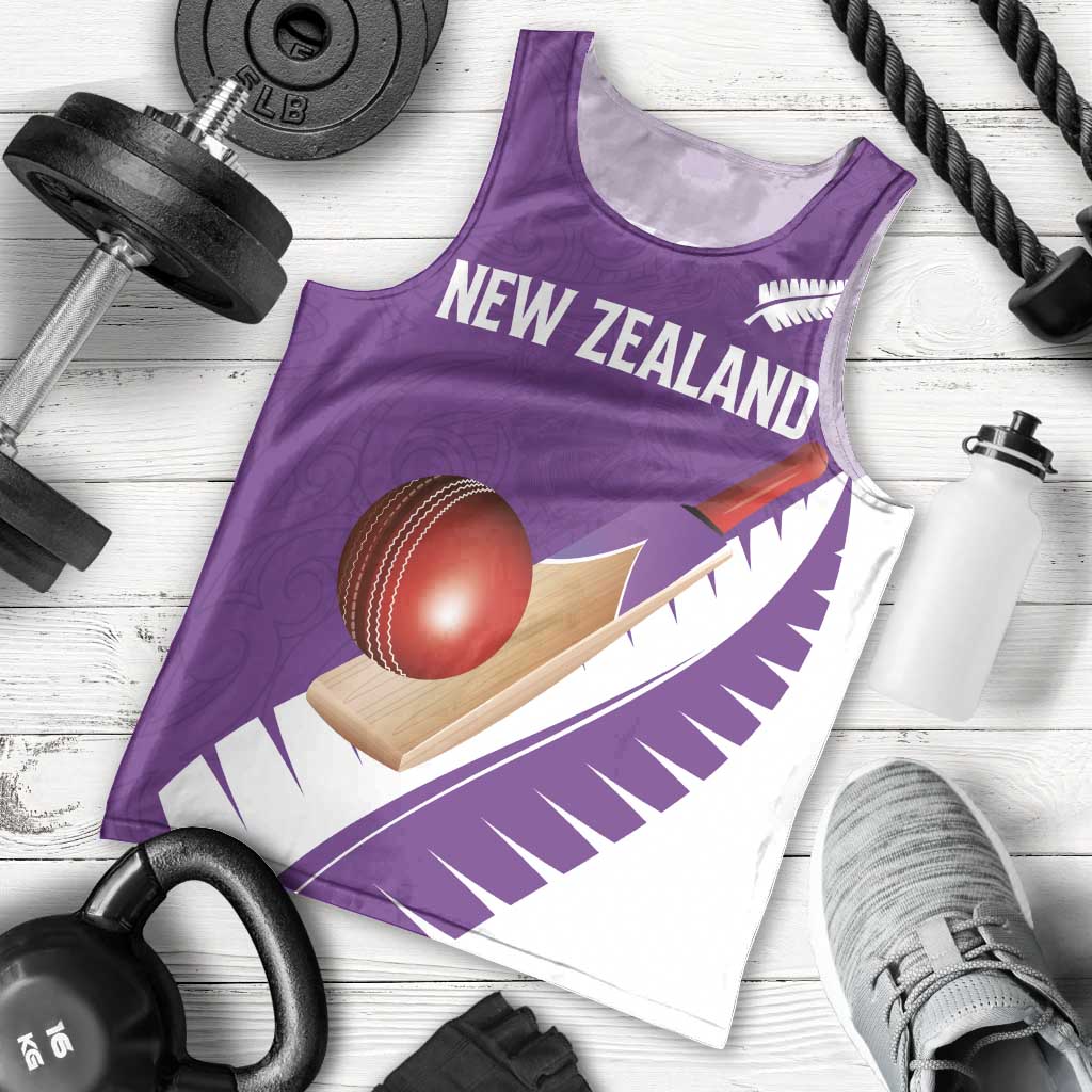 Custom New Zealand Cricket Men Tank Top Kiwi Birds Haka Dance Purple Fern Sporty Style