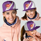 New Zealand Cricket Mesh Trucker Cap Kiwi Birds Haka Dance Purple Fern Sporty Style