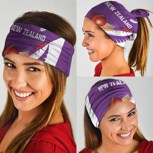 New Zealand Cricket Neck Gaiter Kiwi Birds Haka Dance Purple Fern Sporty Style