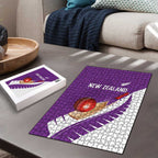 New Zealand Cricket Puzzle Kiwi Birds Haka Dance Purple Fern Sporty Style