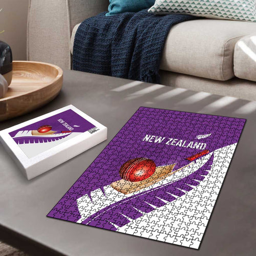 New Zealand Cricket Puzzle Kiwi Birds Haka Dance Purple Fern Sporty Style