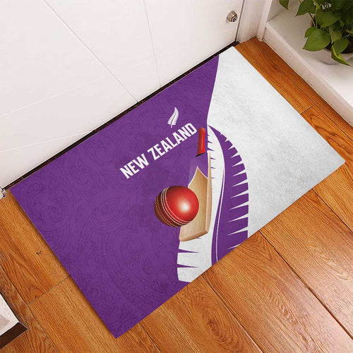 New Zealand Cricket Rubber Doormat Kiwi Birds Haka Dance Purple Fern Sporty Style