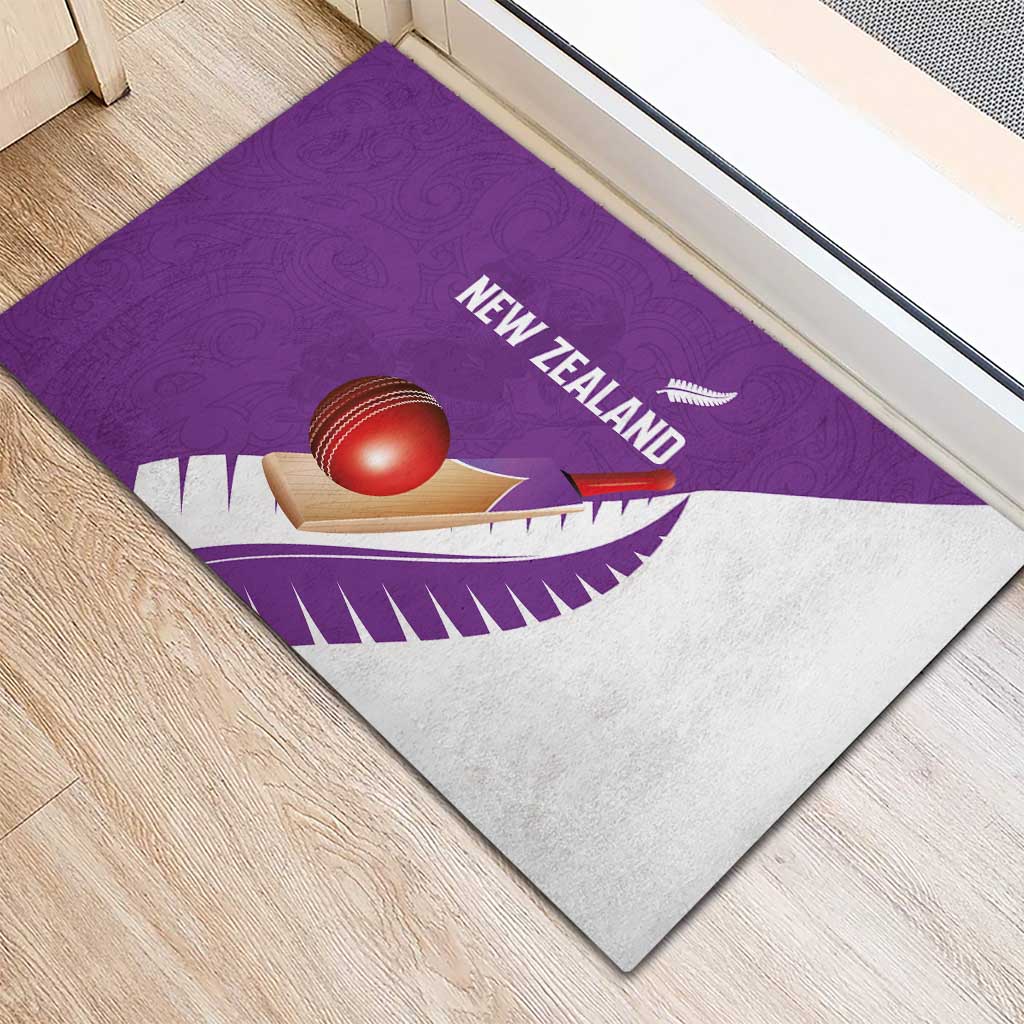 New Zealand Cricket Rubber Doormat Kiwi Birds Haka Dance Purple Fern Sporty Style