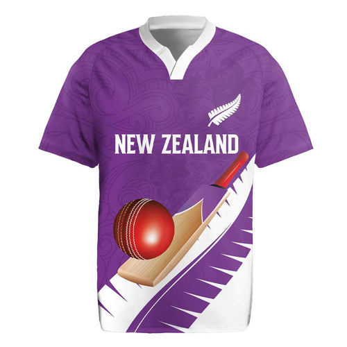 Custom New Zealand Cricket Rugby Jersey Kiwi Birds Haka Dance Purple Fern Sporty Style