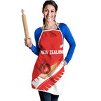 New Zealand Cricket Apron Kiwi Birds Haka Dance Red Fern Sporty Style