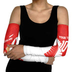 Custom New Zealand Cricket Arm Sleeves Kiwi Birds Haka Dance Red Fern Sporty Style