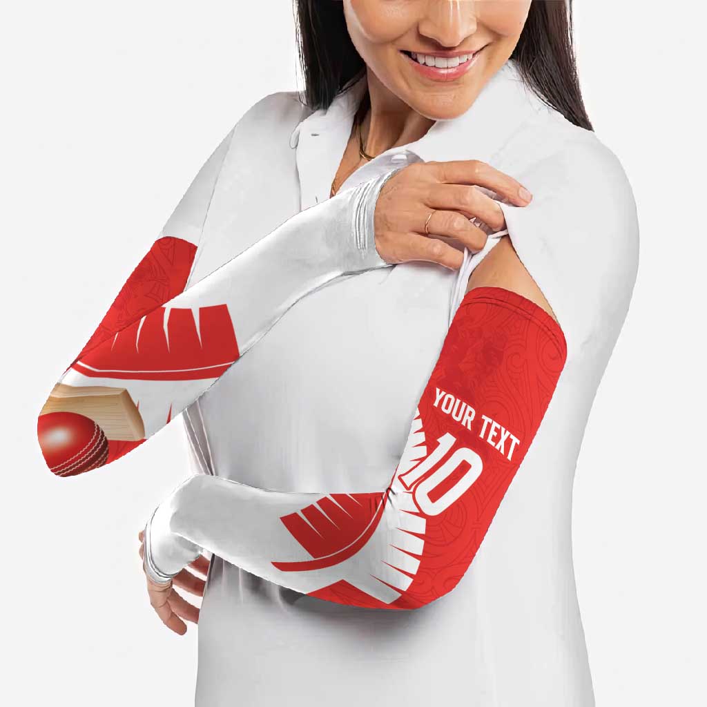 Custom New Zealand Cricket Arm Sleeves Kiwi Birds Haka Dance Red Fern Sporty Style