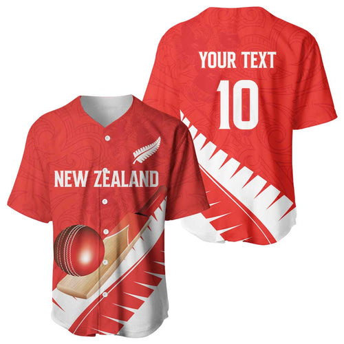 Custom New Zealand Cricket Baseball Jersey Kiwi Birds Haka Dance Red Fern Sporty Style