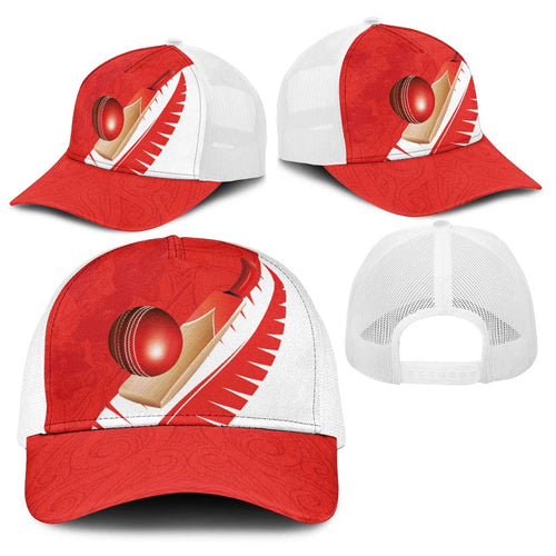 New Zealand Cricket Baseball Net Cap Kiwi Birds Haka Dance Red Fern Sporty Style