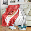 New Zealand Cricket Blanket Kiwi Birds Haka Dance Red Fern Sporty Style