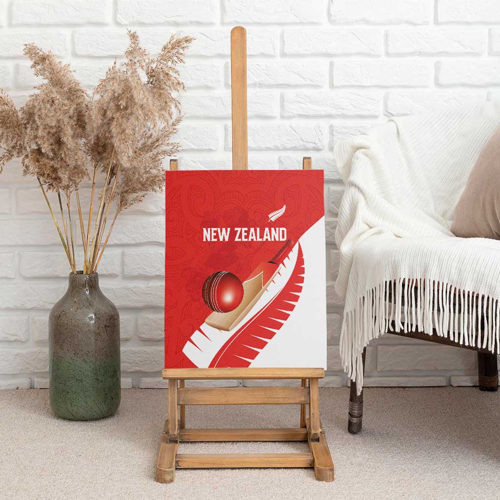 New Zealand Cricket Canvas Wall Art Kiwi Birds Haka Dance Red Fern Sporty Style
