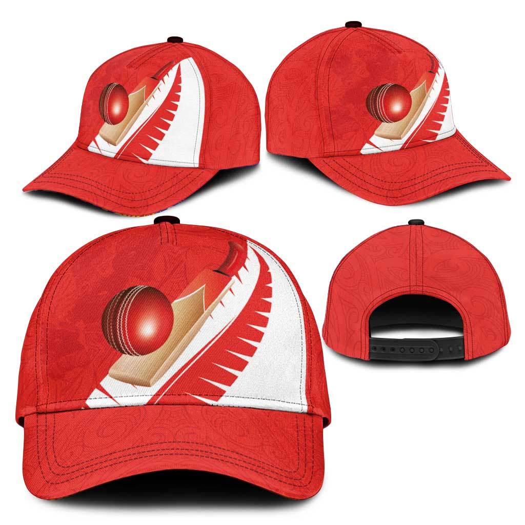 New Zealand Cricket Classic Cap Kiwi Birds Haka Dance Red Fern Sporty Style
