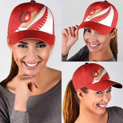 New Zealand Cricket Classic Cap Kiwi Birds Haka Dance Red Fern Sporty Style