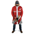 Custom New Zealand Cricket Cloak Kiwi Birds Haka Dance Red Fern Sporty Style