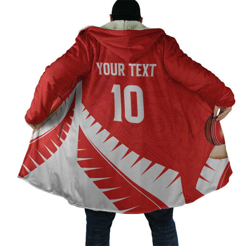 Custom New Zealand Cricket Cloak Kiwi Birds Haka Dance Red Fern Sporty Style