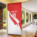 Custom New Zealand Cricket Door Cover Kiwi Birds Haka Dance Red Fern Sporty Style