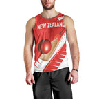 Custom New Zealand Cricket Men Tank Top Kiwi Birds Haka Dance Red Fern Sporty Style
