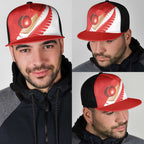 New Zealand Cricket Mesh Trucker Cap Kiwi Birds Haka Dance Red Fern Sporty Style
