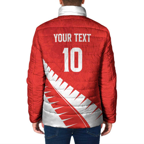 Custom New Zealand Cricket Padded Jacket Kiwi Birds Haka Dance Red Fern Sporty Style