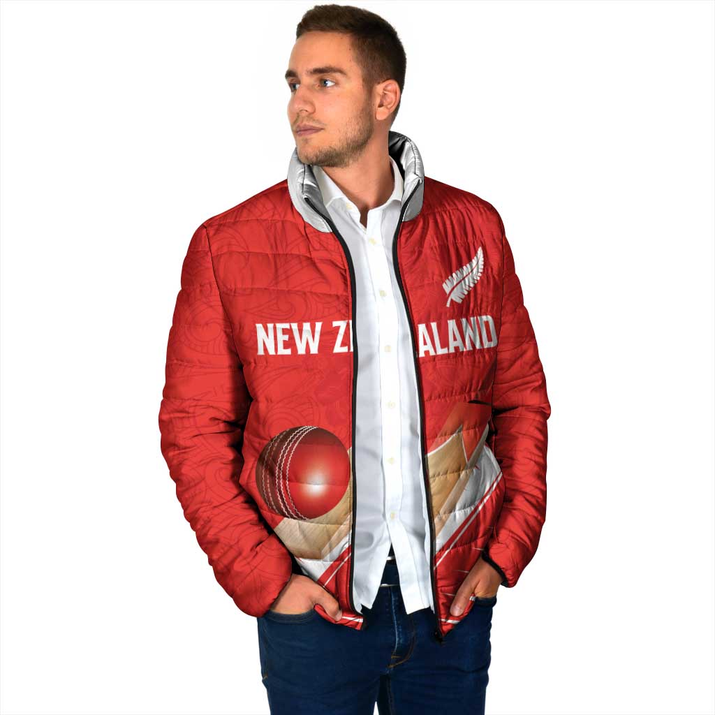 Custom New Zealand Cricket Padded Jacket Kiwi Birds Haka Dance Red Fern Sporty Style