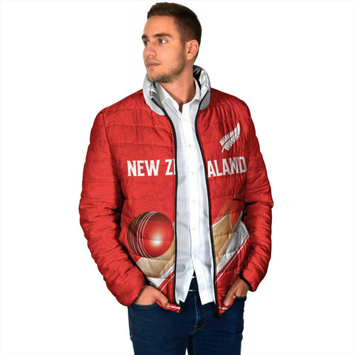 Custom New Zealand Cricket Padded Jacket Kiwi Birds Haka Dance Red Fern Sporty Style
