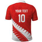 Custom New Zealand Cricket Polo Shirt Kiwi Birds Haka Dance Red Fern Sporty Style