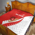 New Zealand Cricket Quilt Kiwi Birds Haka Dance Red Fern Sporty Style