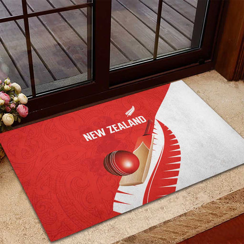 New Zealand Cricket Rubber Doormat Kiwi Birds Haka Dance Red Fern Sporty Style