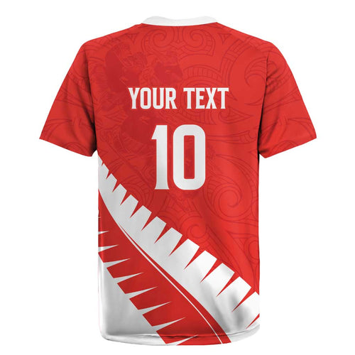Custom New Zealand Cricket Rugby Jersey Kiwi Birds Haka Dance Red Fern Sporty Style