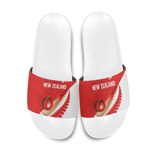 New Zealand Cricket Slide Sandals Kiwi Birds Haka Dance Red Fern Sporty Style