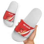 New Zealand Cricket Slide Sandals Kiwi Birds Haka Dance Red Fern Sporty Style