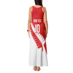 Custom New Zealand Cricket Tank Maxi Dress Kiwi Birds Haka Dance Red Fern Sporty Style