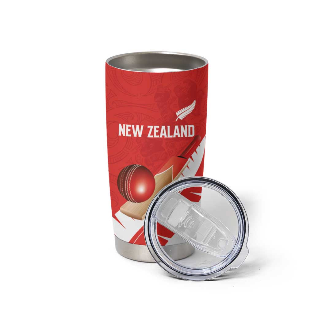 Custom New Zealand Cricket Tumbler Cup Kiwi Birds Haka Dance Red Fern Sporty Style