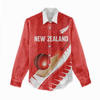 Custom New Zealand Cricket Women Casual Shirt Kiwi Birds Haka Dance Red Fern Sporty Style